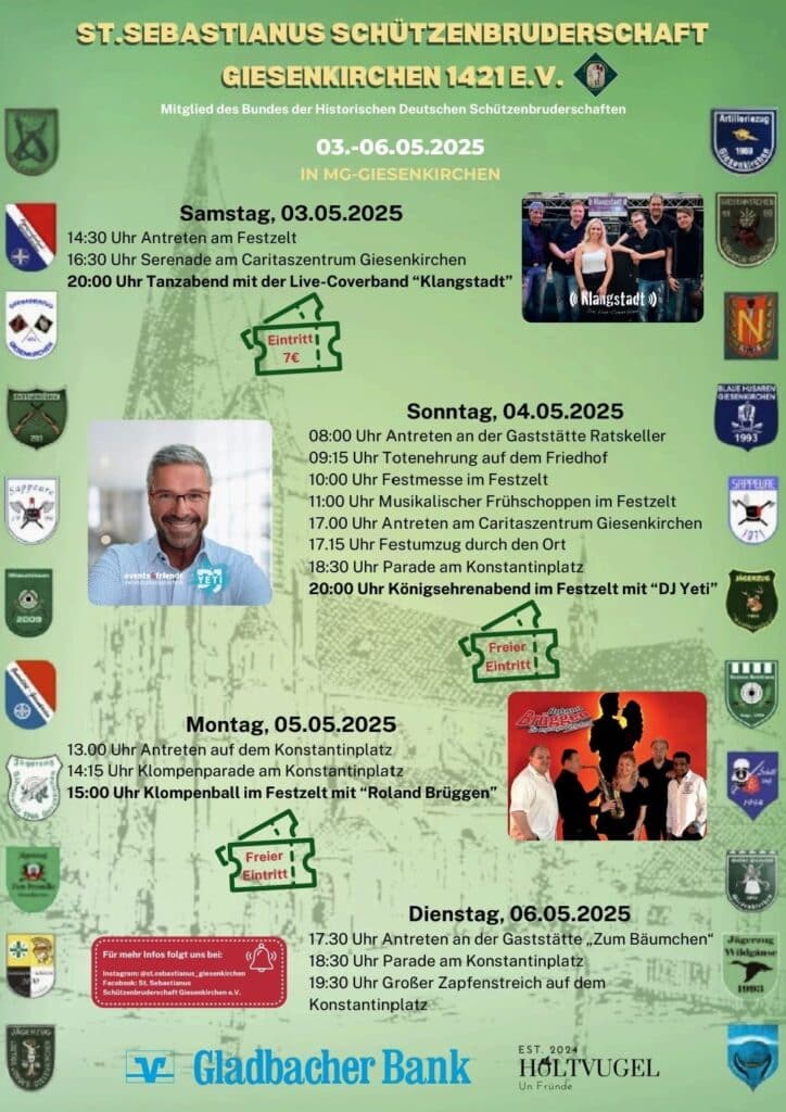 Plakat zum Schützenfest in Giesenkirchen 2025